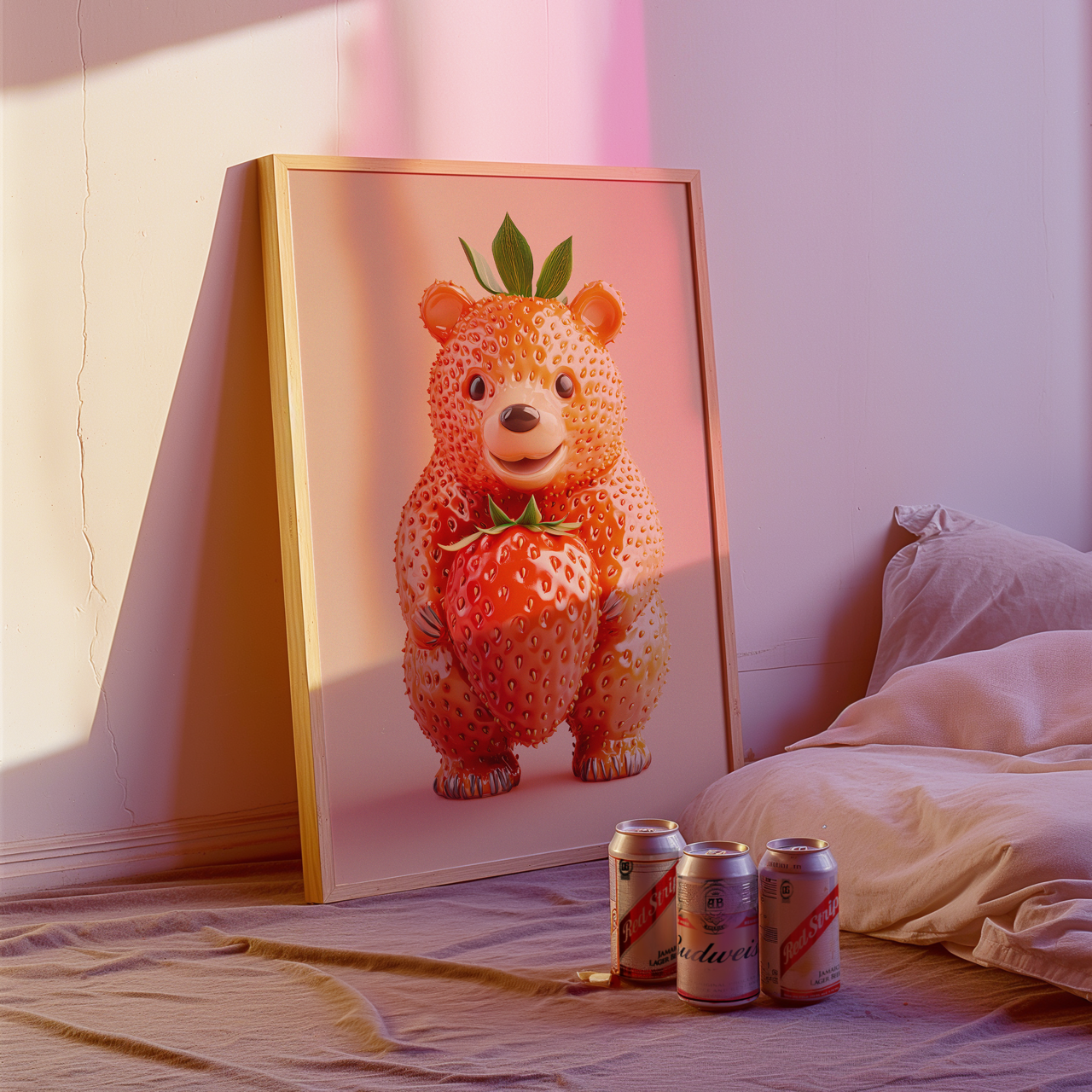 Giuseppe Acrimboldo Inspired Strawberry Bear Poster