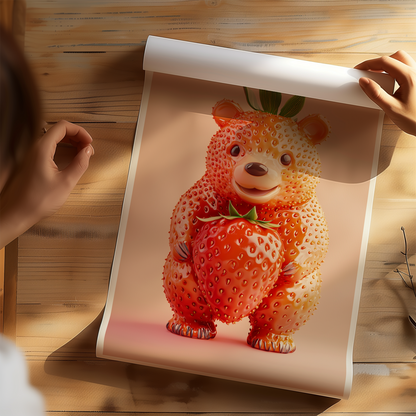 Giuseppe Acrimboldo Inspired Strawberry Bear Poster