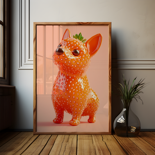 Giuseppe Acrimboldo Inspired Strawberry Dog Poster