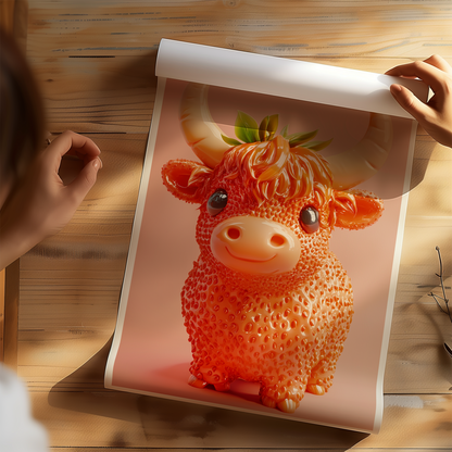 Giuseppe Acrimboldo Inspired Strawberry Cow Poster