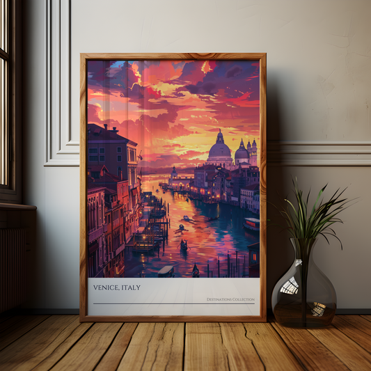 Venice Sunset Canal Poster