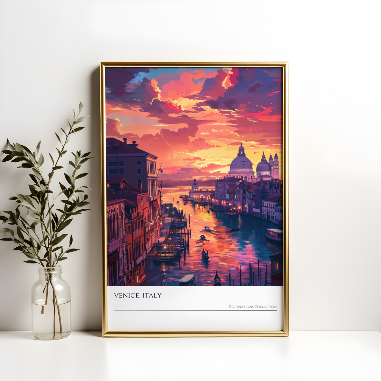 Venice Sunset Canal Poster