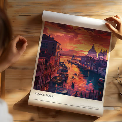 Venice Sunset Canal Poster