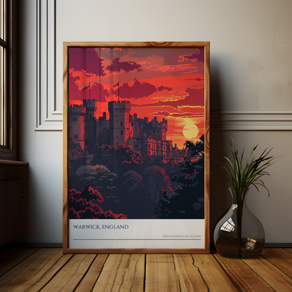 Warwick Castle Sunset Poster