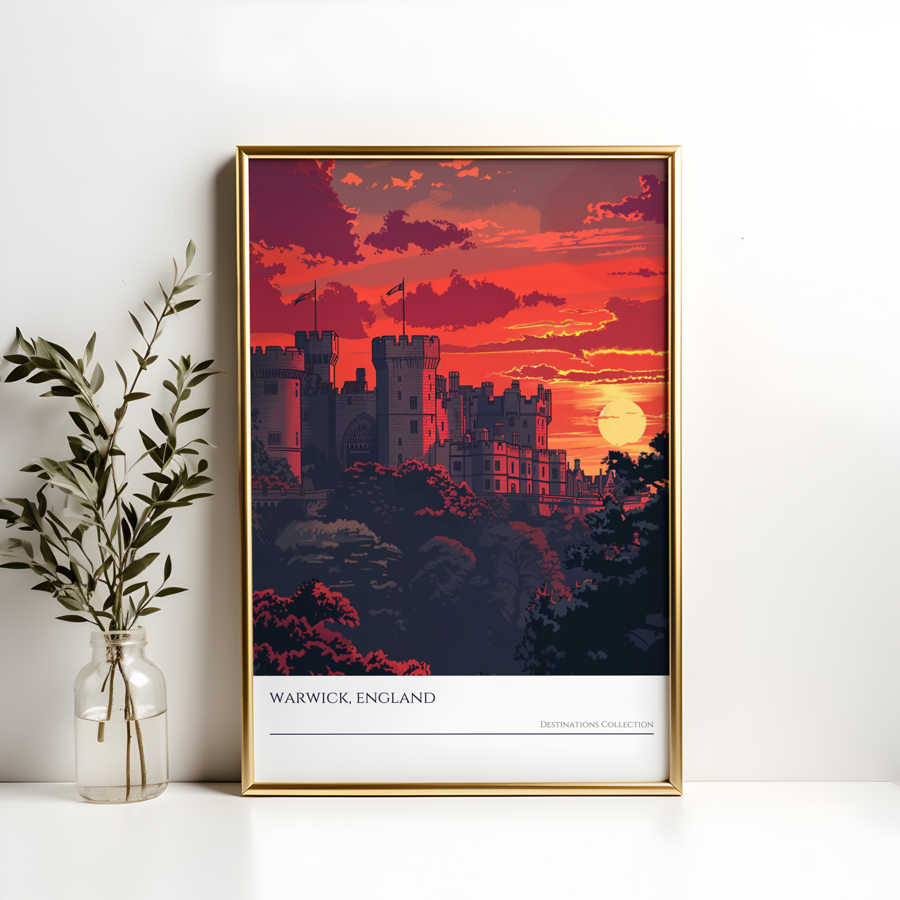 Warwick Castle Sunset Poster