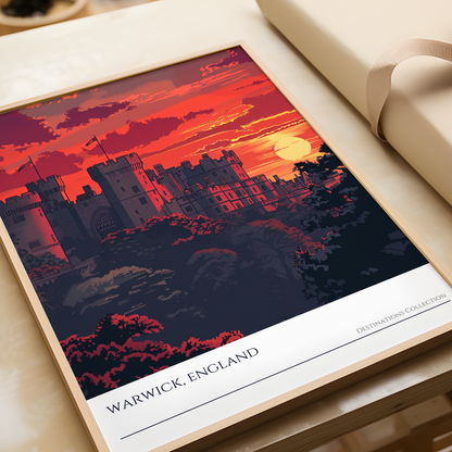 Warwick Castle Sunset Poster