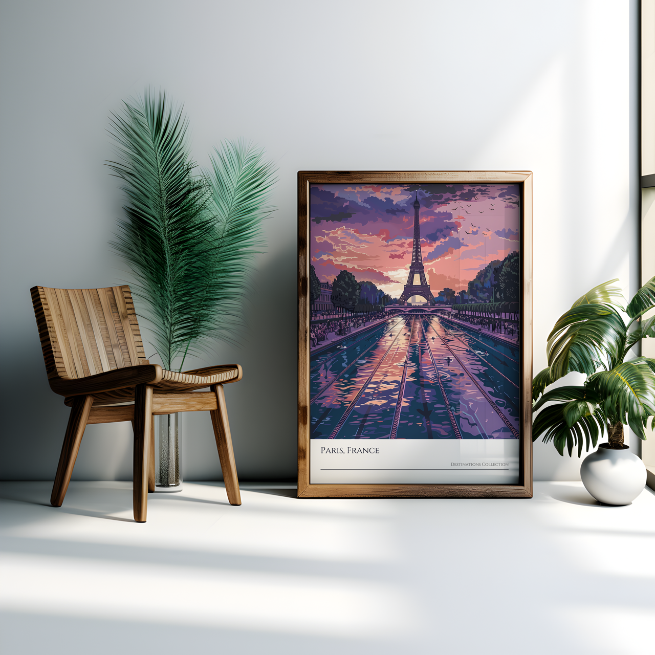 Paris Swimming Event Souvenir, Purple Sunset Poster