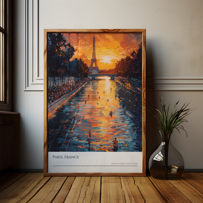 Paris Swimming Event Poster, Orange