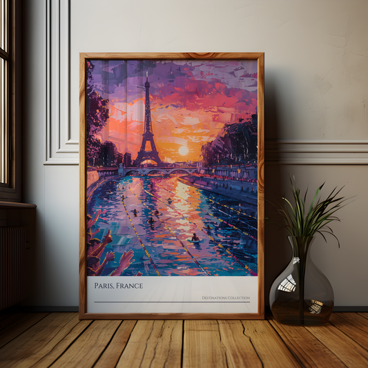 Paris Swimming Event Souvenir Poster, Purple