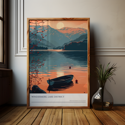 Windermere Lake District Sunset Poster