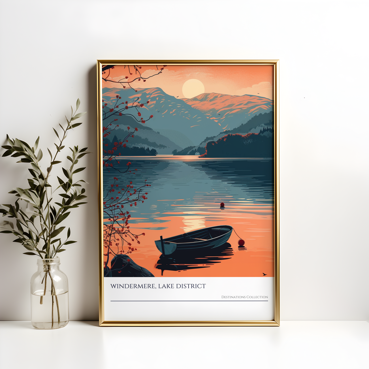 Windermere Lake District Sunset Poster