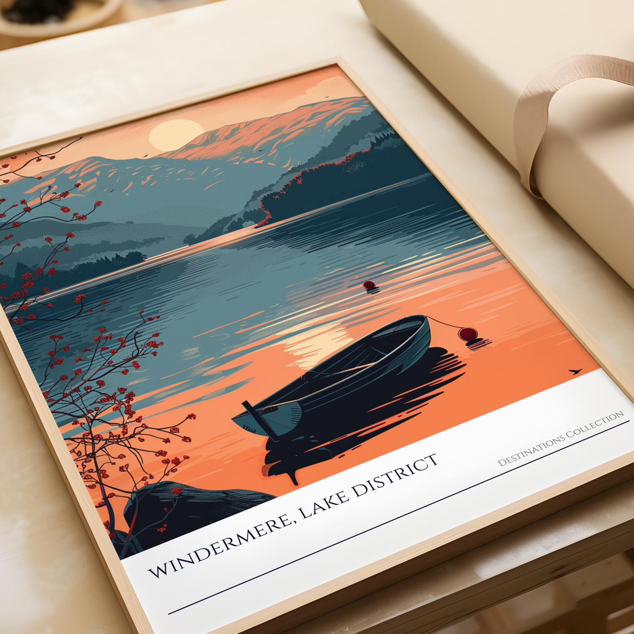 Windermere Lake District Sunset Poster