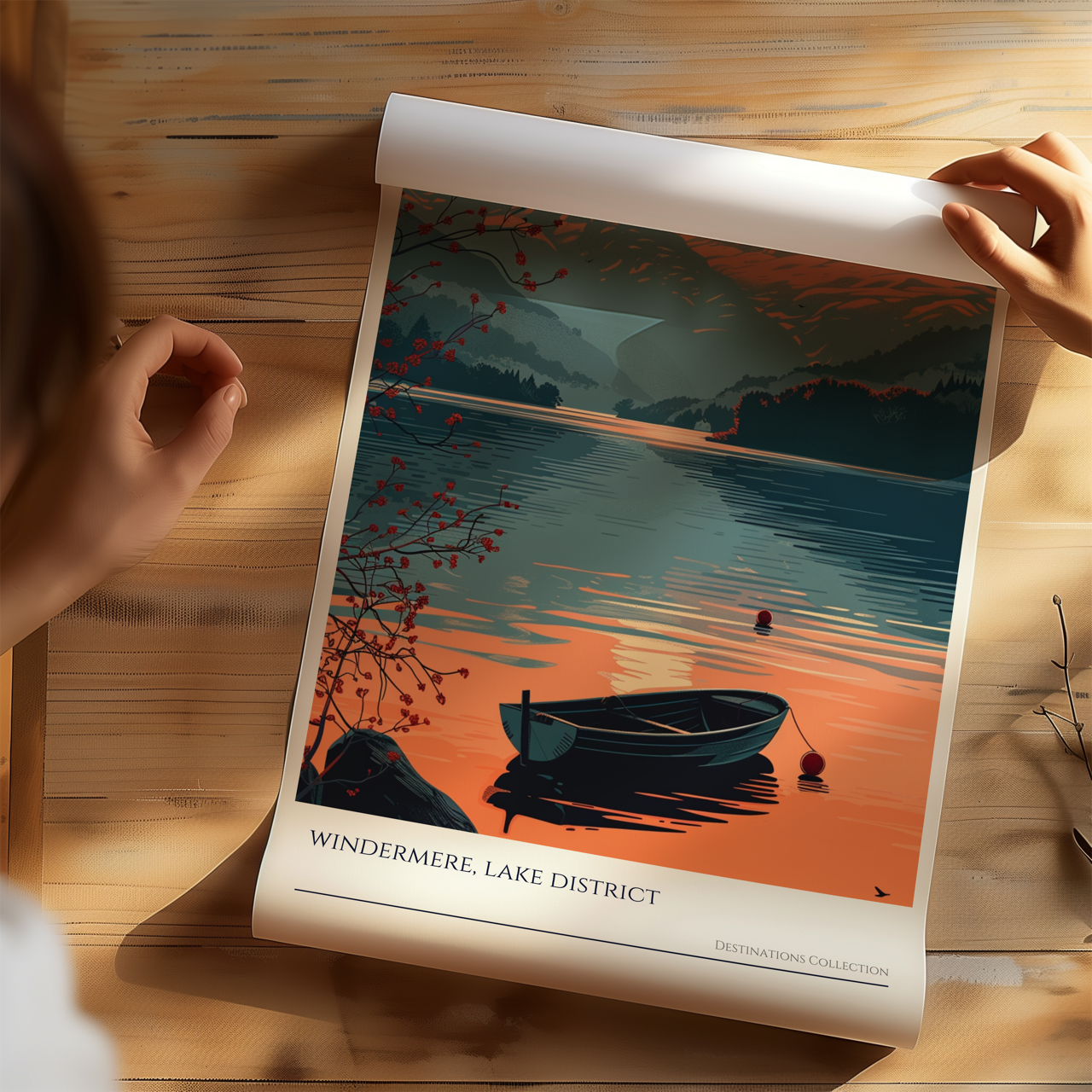 Windermere Lake District Sunset Poster