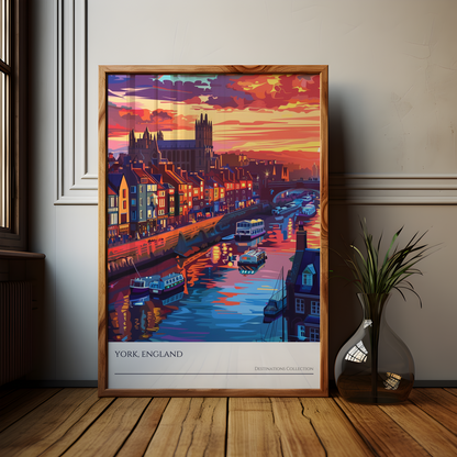 York, England Sunset Cityscape Poster