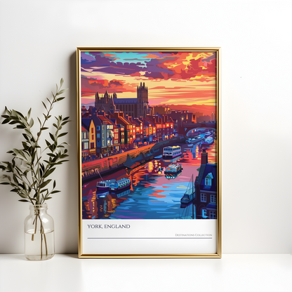 York, England Sunset Cityscape Poster