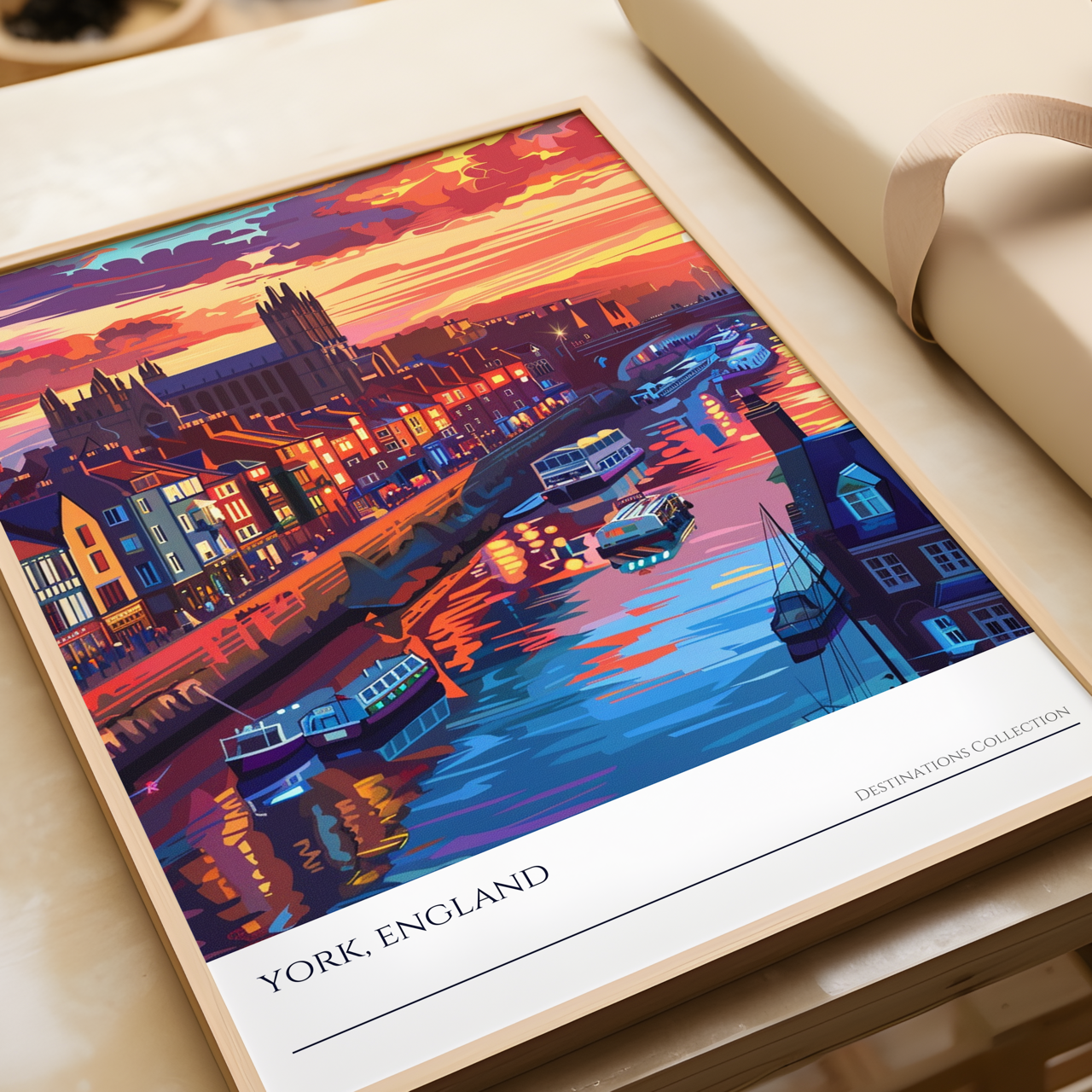 York, England Sunset Cityscape Poster