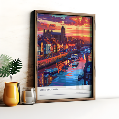 York, England Sunset Cityscape Poster