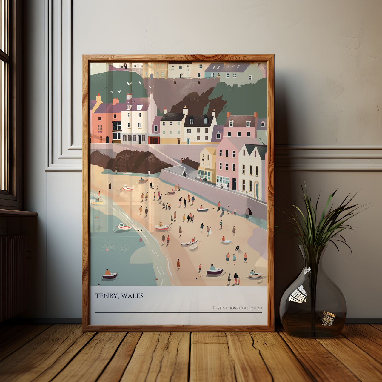 Tenby Beach Scene Poster