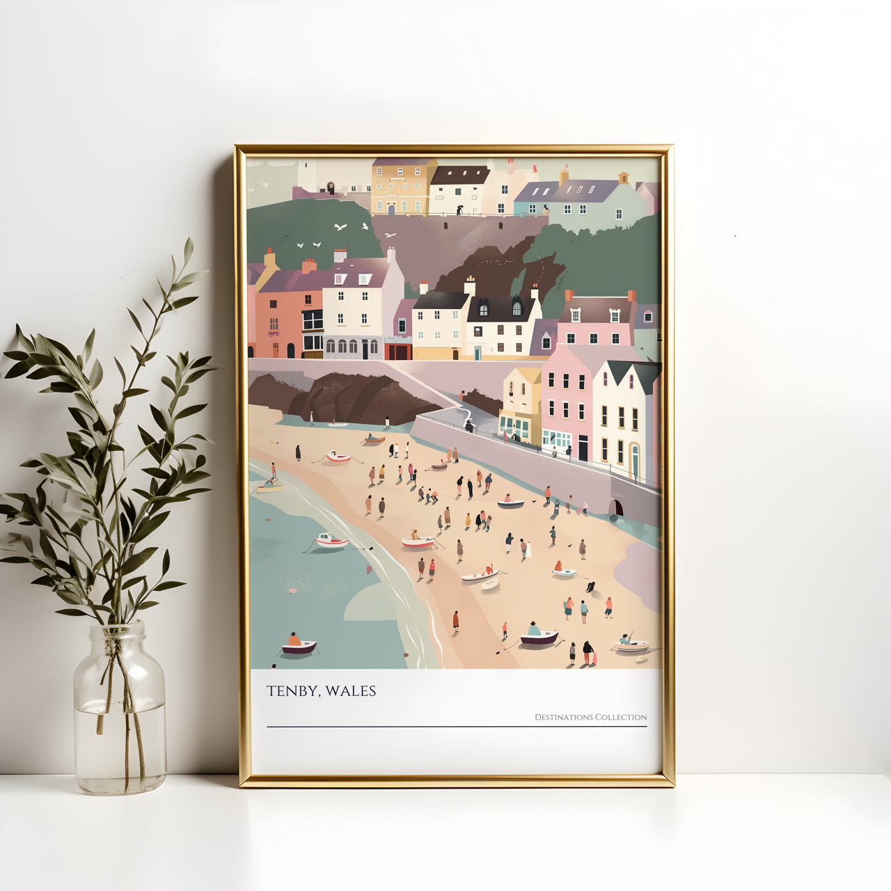 Tenby Beach Scene Poster