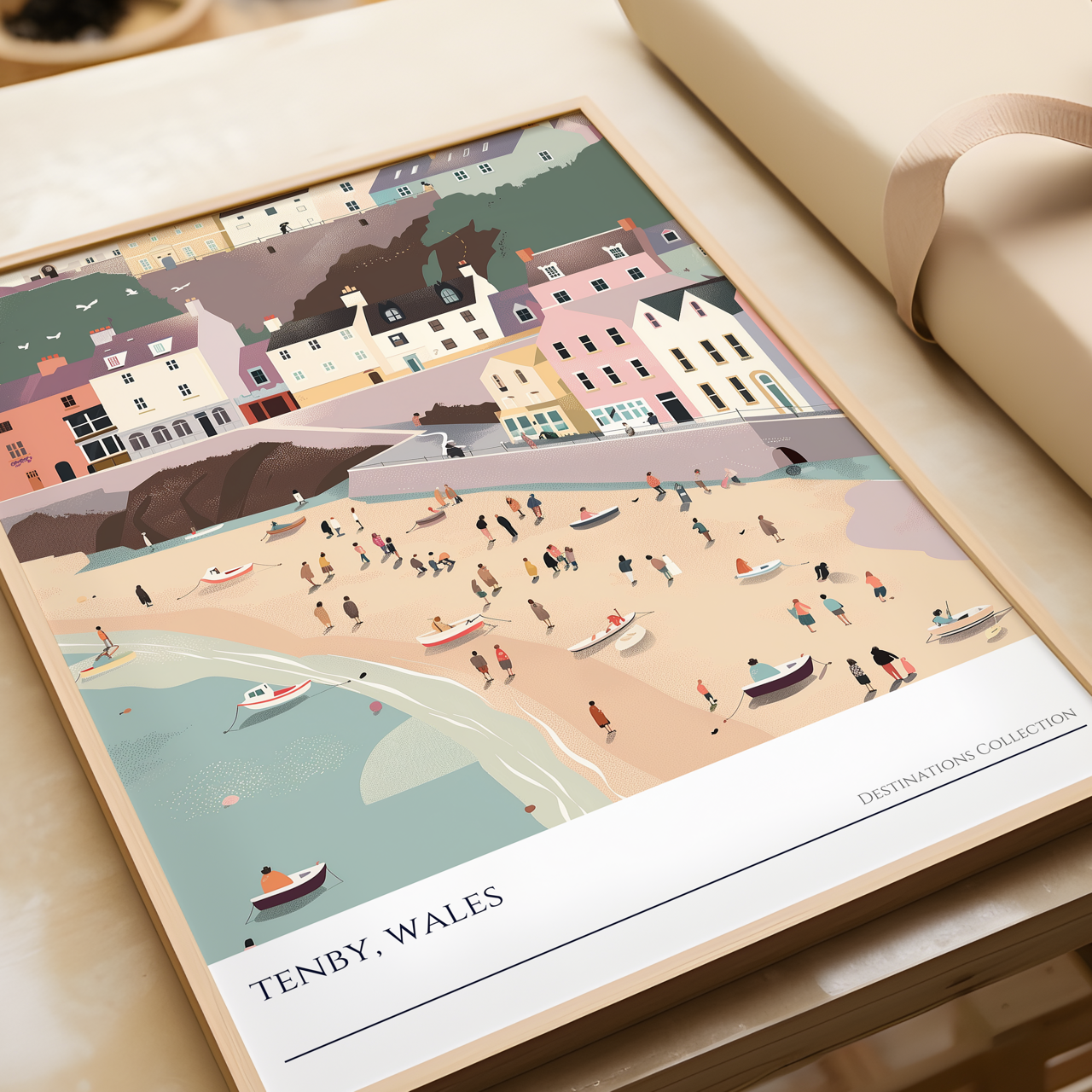 Tenby Beach Scene Poster