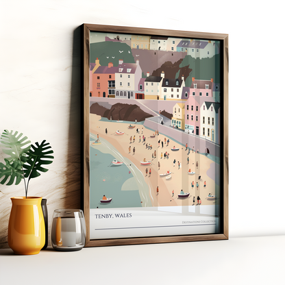 Tenby Beach Scene Poster