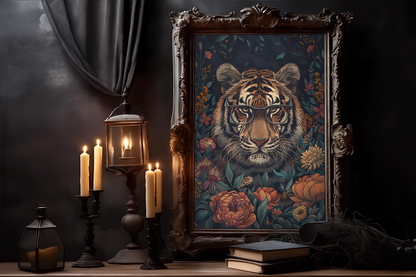 William Morris Style Malayan Tiger Poster