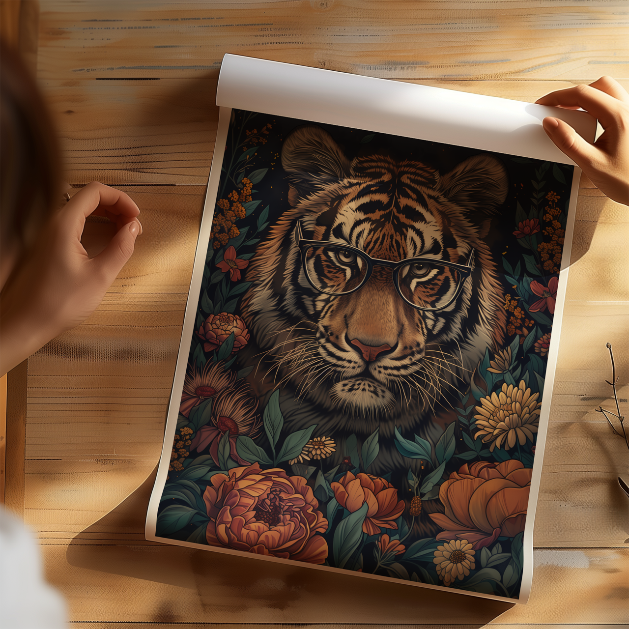 William Morris Style Malayan Tiger Poster