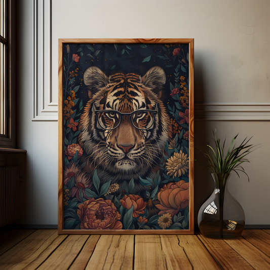 William Morris Style Malayan Tiger Poster