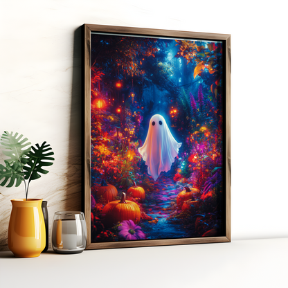 Vibrant Flower Garden Ghost Poster