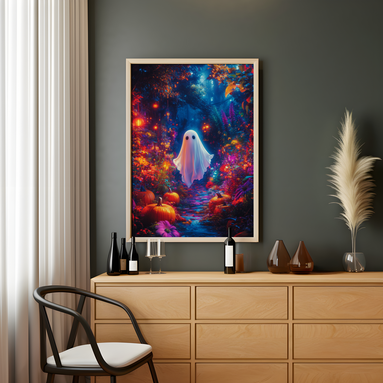 Vibrant Flower Garden Ghost Poster