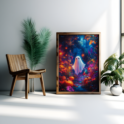 Vibrant Flower Garden Ghost Poster