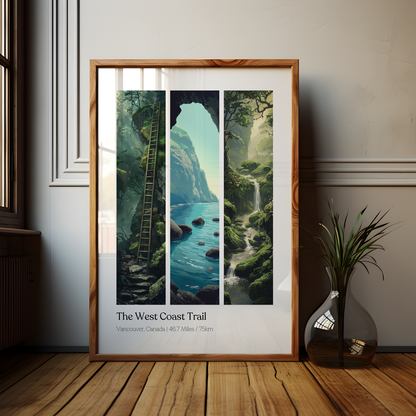 Vancouver Canada West Coast Trail Hiking Poster