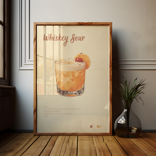 Whiskey Sour Cocktail Poster