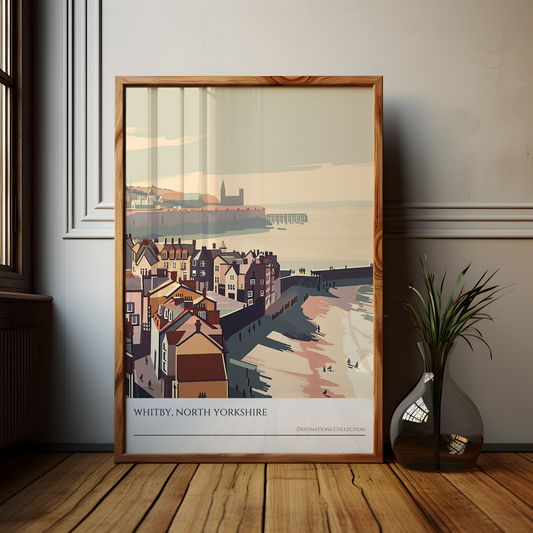 Whitby Coastal Town Art Poster