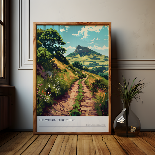 Illustration of The Wrekin in Shropshire Poster