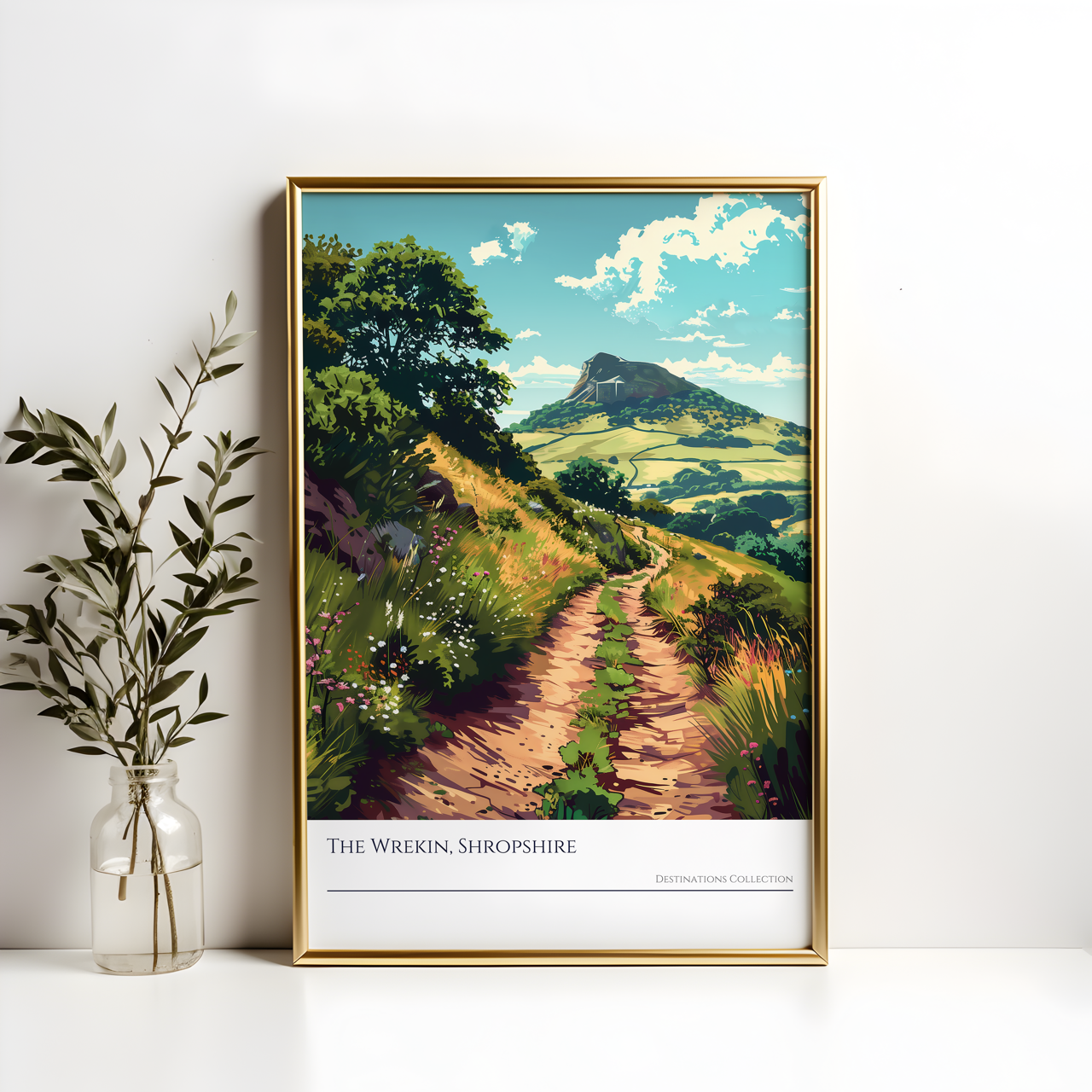 Illustration of The Wrekin in Shropshire Poster