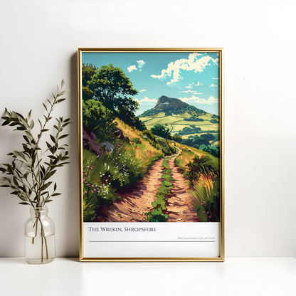 Illustration of The Wrekin in Shropshire Poster