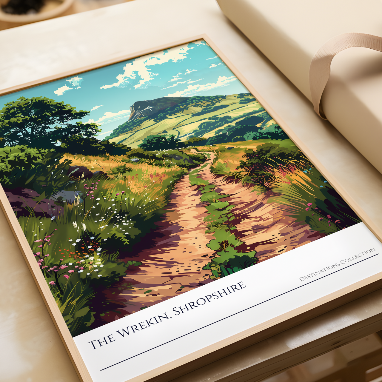 Illustration of The Wrekin in Shropshire Poster