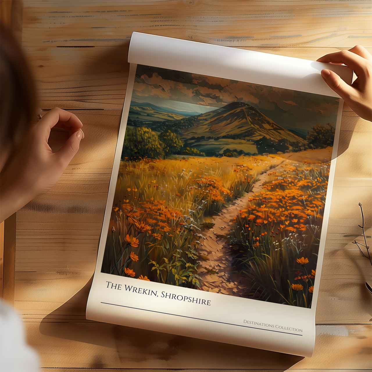 Oil Painting Style Poster of The Wrekin in Shropshire