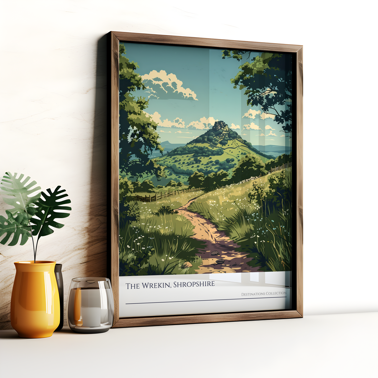 Illustration of The Wrekin in Shropshire Poster